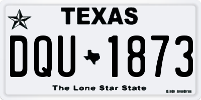 TX license plate DQU1873