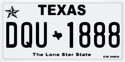 TX license plate DQU1888