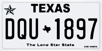 TX license plate DQU1897