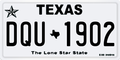 TX license plate DQU1902
