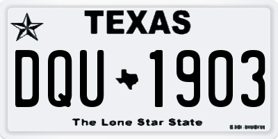 TX license plate DQU1903