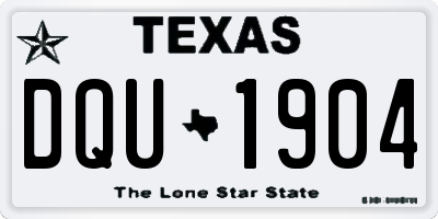 TX license plate DQU1904