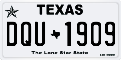 TX license plate DQU1909