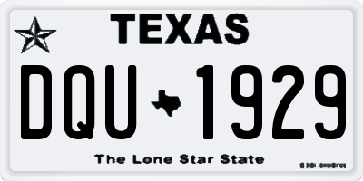 TX license plate DQU1929
