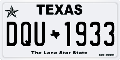 TX license plate DQU1933