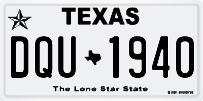 TX license plate DQU1940