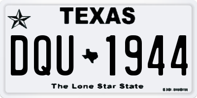 TX license plate DQU1944