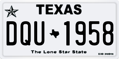 TX license plate DQU1958