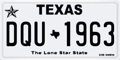 TX license plate DQU1963