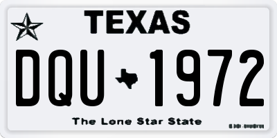 TX license plate DQU1972