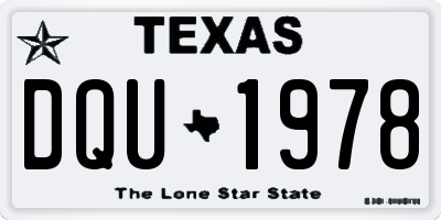 TX license plate DQU1978