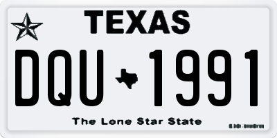 TX license plate DQU1991
