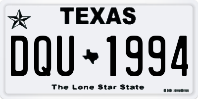 TX license plate DQU1994