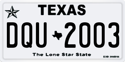 TX license plate DQU2003