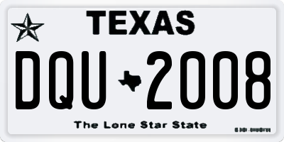 TX license plate DQU2008