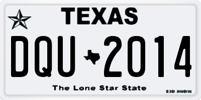TX license plate DQU2014