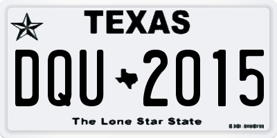 TX license plate DQU2015