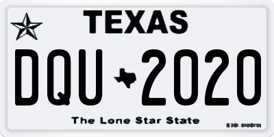 TX license plate DQU2020