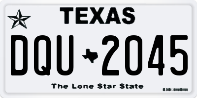 TX license plate DQU2045