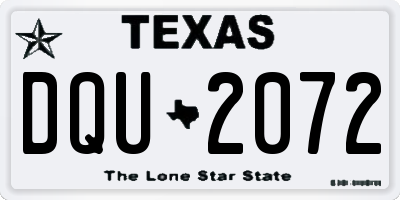 TX license plate DQU2072