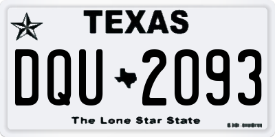 TX license plate DQU2093