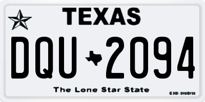 TX license plate DQU2094