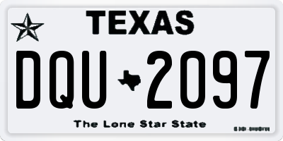TX license plate DQU2097
