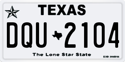 TX license plate DQU2104