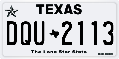 TX license plate DQU2113