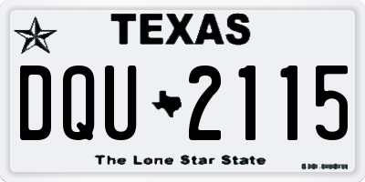 TX license plate DQU2115