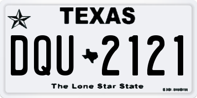 TX license plate DQU2121