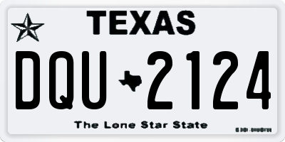 TX license plate DQU2124