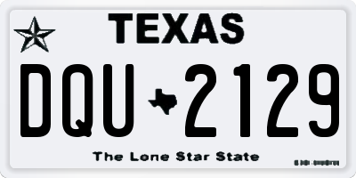 TX license plate DQU2129