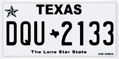 TX license plate DQU2133