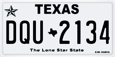 TX license plate DQU2134