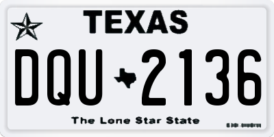 TX license plate DQU2136