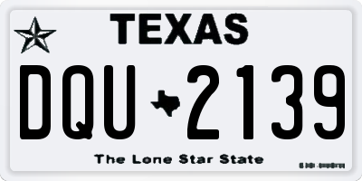 TX license plate DQU2139
