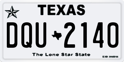 TX license plate DQU2140