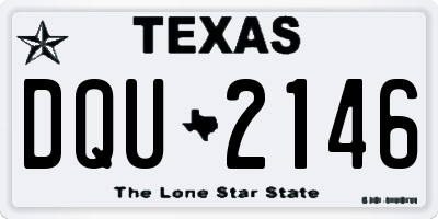 TX license plate DQU2146