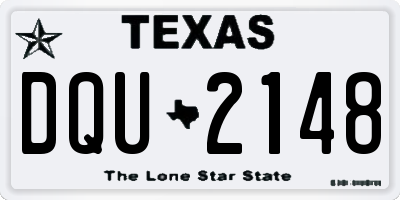 TX license plate DQU2148