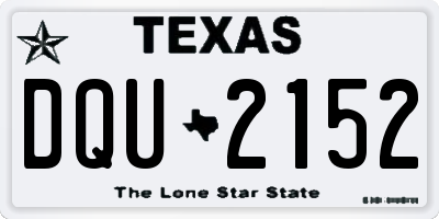 TX license plate DQU2152