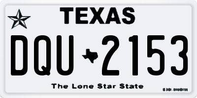 TX license plate DQU2153