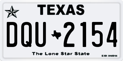 TX license plate DQU2154