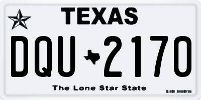TX license plate DQU2170