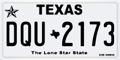 TX license plate DQU2173