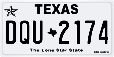 TX license plate DQU2174
