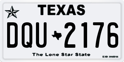 TX license plate DQU2176