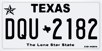 TX license plate DQU2182