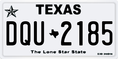 TX license plate DQU2185