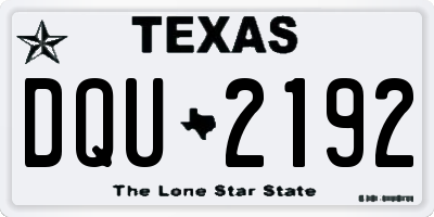 TX license plate DQU2192